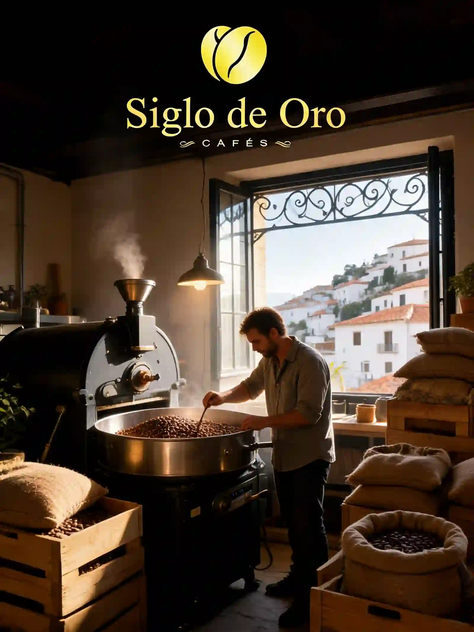 Artisan coffee roasting process Siglo de Oro Almería